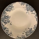 3 marie Louise blue hollow plates made of Saint Amand earthenware