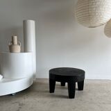 Coffee table en bois massif monoxyle noir