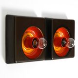 Two beautiful original 1970s Space Age ceramic wall lamps