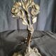 Unsigned wrought iron and tulip lamp (city light)
