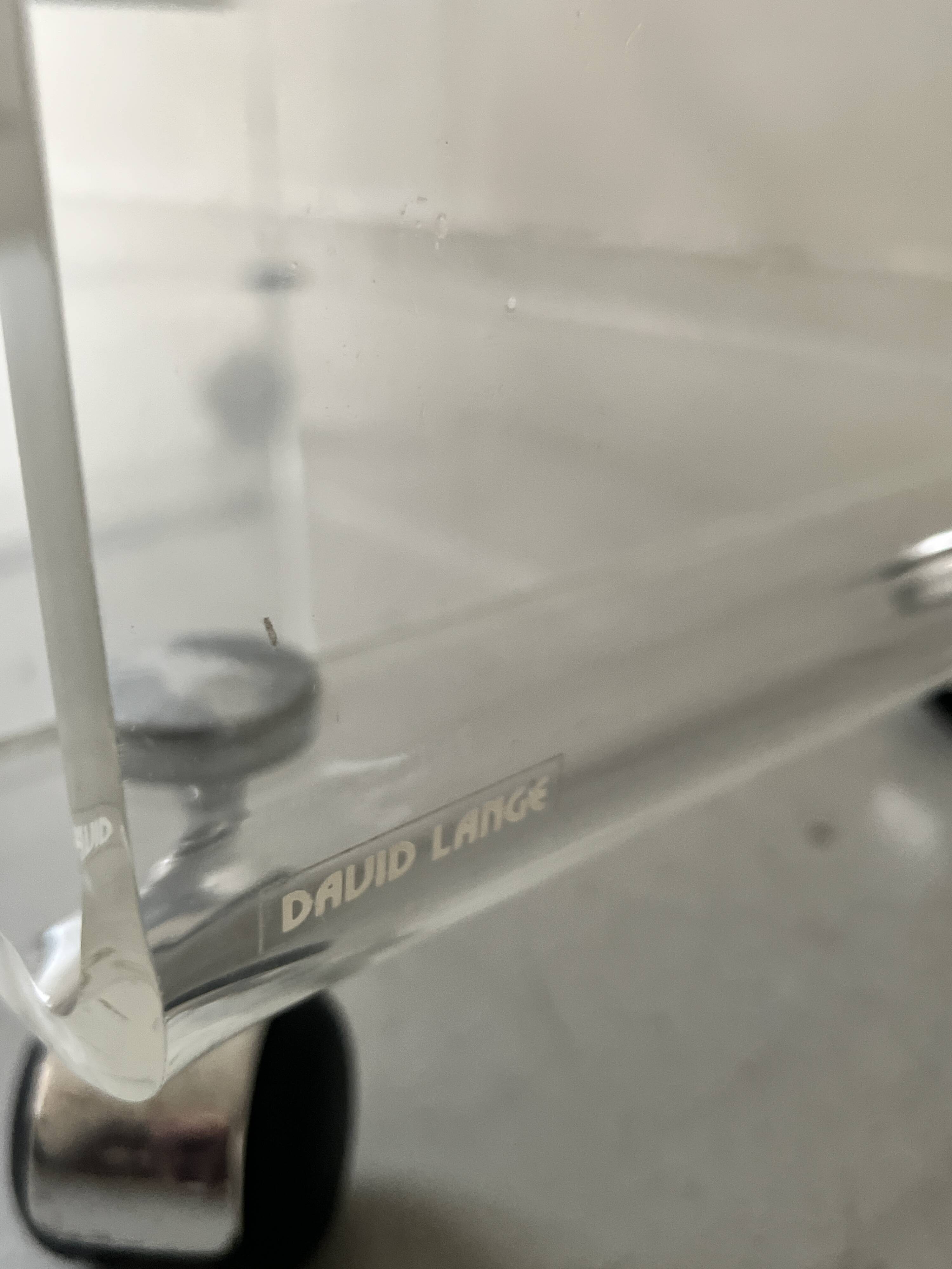 Hi-fi TV unit - coffee table in plexiglass by D. Lange, Roche Bobois 1970