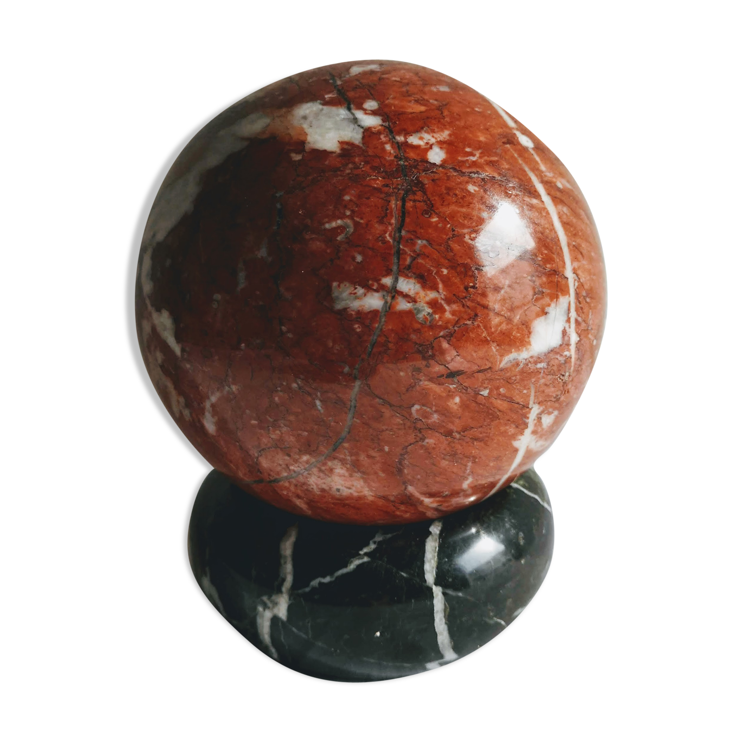 Paper press ball and marble ashtray