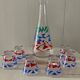 Liqueur service: carafe and 6 glasses