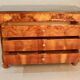 Restoration period commode with walnut burl, marble top.