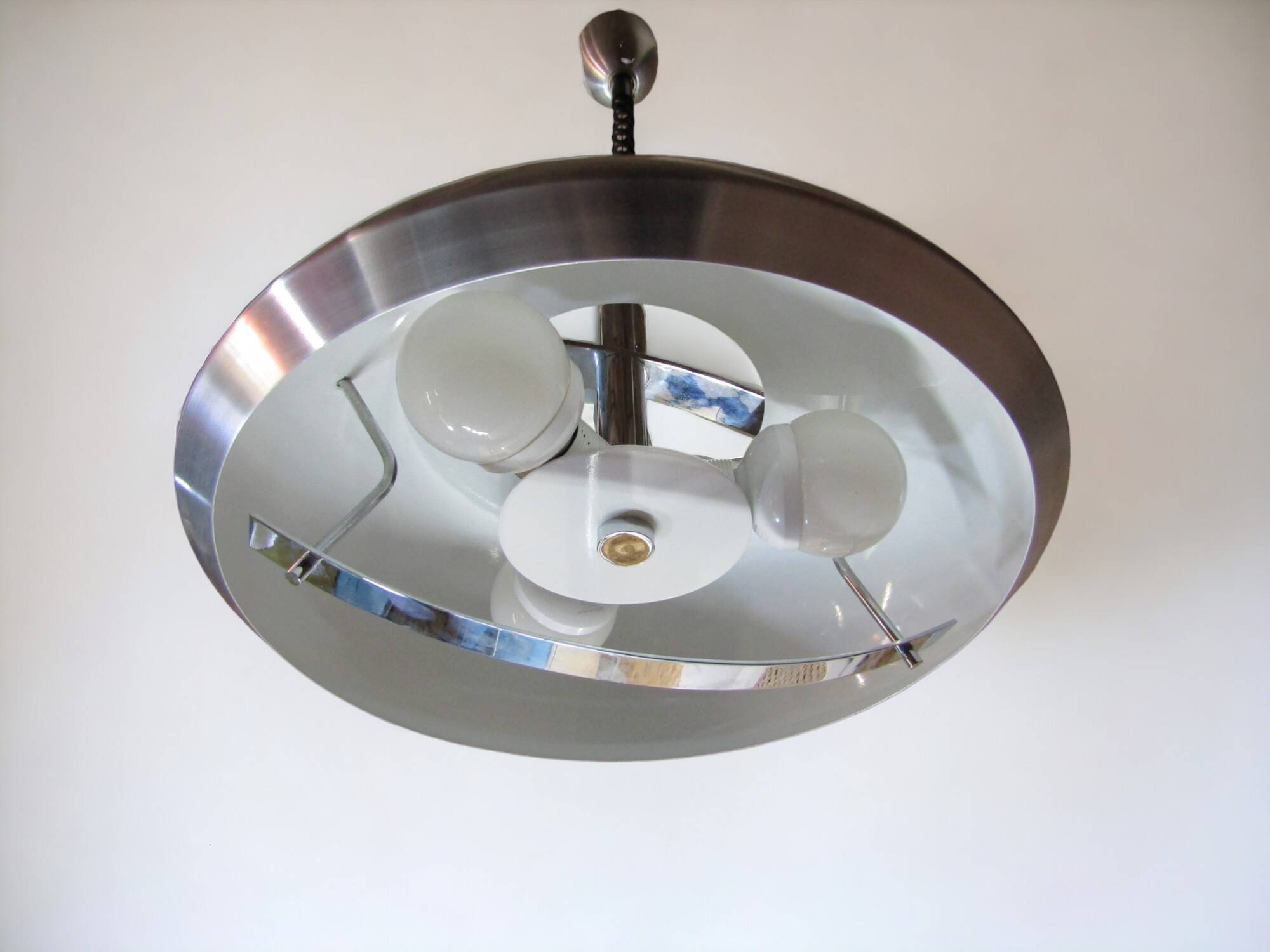Vintage Space Age pendant chandelier in the style of Lakro Amstelveen.