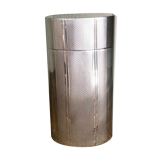 Guilloché silver metal oval cigar box