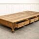 Exceptional oak coffee table, antique draper's table from the 19th century.