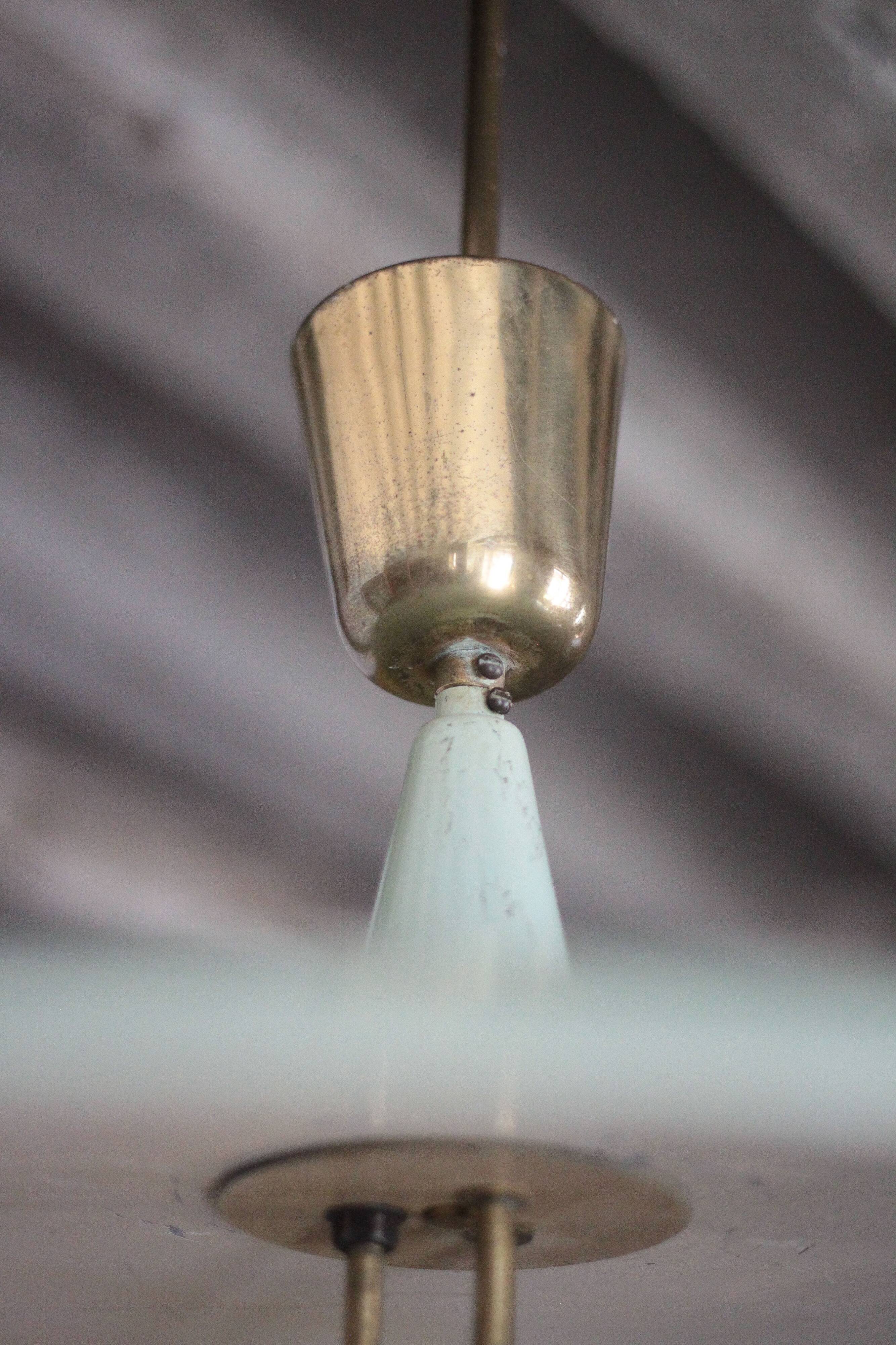 Vintage lacquered metal pendant from the 1950s, Herman Busquet for Hala.