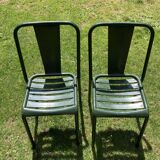 Tolix set, 2 t4 chairs and a Tolix mini kub table