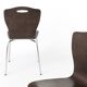 1 of 2 Vintage Plywood Dining Chairs, 1980s German Design, Metal Legs