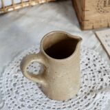 Vintage rustic speckled stoneware milk jug
