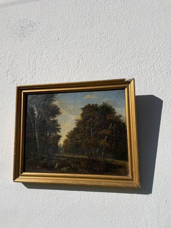 Tableau ancien école de Barbizon signé / huile sur toile signée