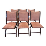 Set of 6 folding chairs in mahogany