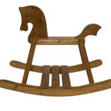 Vintage rocking horse 60s pinewood design minimalist design