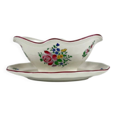 Sauceboat KG Lunéville, model "Réverbère", rose pattern
