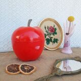 Seau pomme à glacons rouge vintage