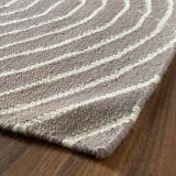 Tapis en laine géométrique fait à la main, paillasson, entrée, côté de lit, tapis traditionnel indien.