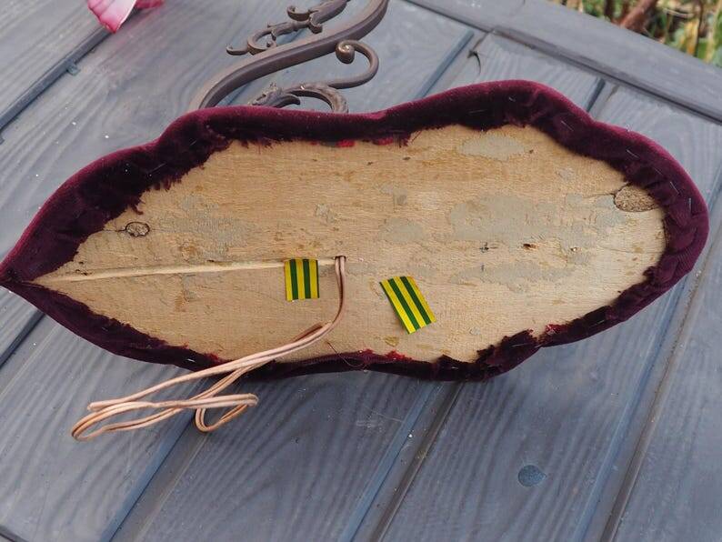 Art Nouveau Wall Sconce: French Metal, Opaline Rose Shade, C1950s