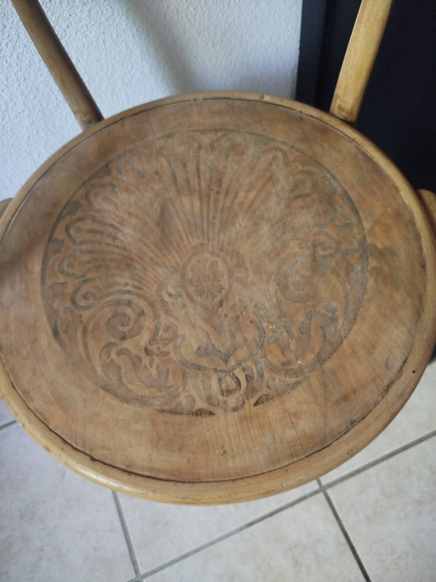 Antique Fischel armchair in bent wood