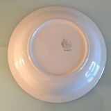 Plat rond creux  Moulin des Loups modele Nappe vert / années 50-60