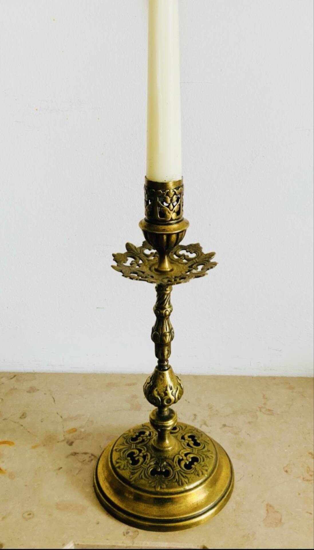 19th-century gilded bronze candlestick