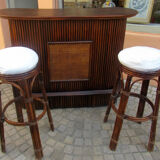 Rattan bar with its stools