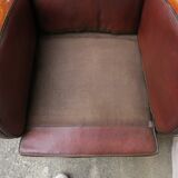 Pair of art-deco leather armchairs