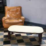 Roche Bobois Travertine and metal coffee table, 1980s