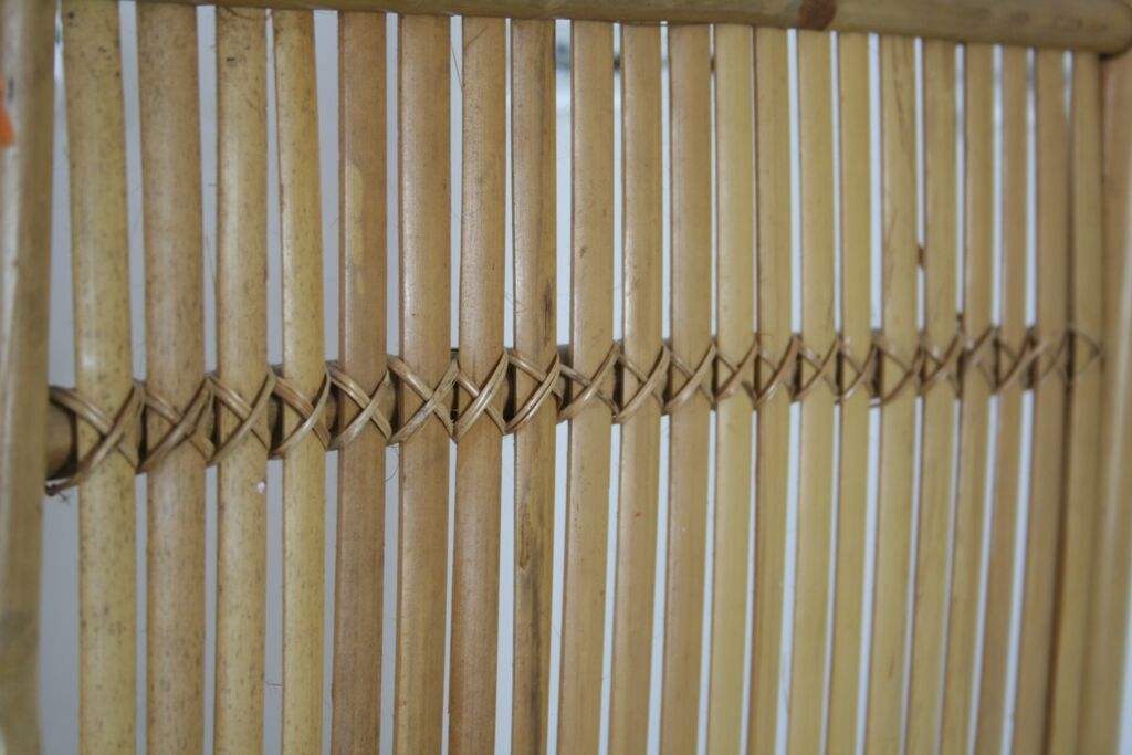 Screen 3 panels bamboo, rattan and wicker 1970 vintage