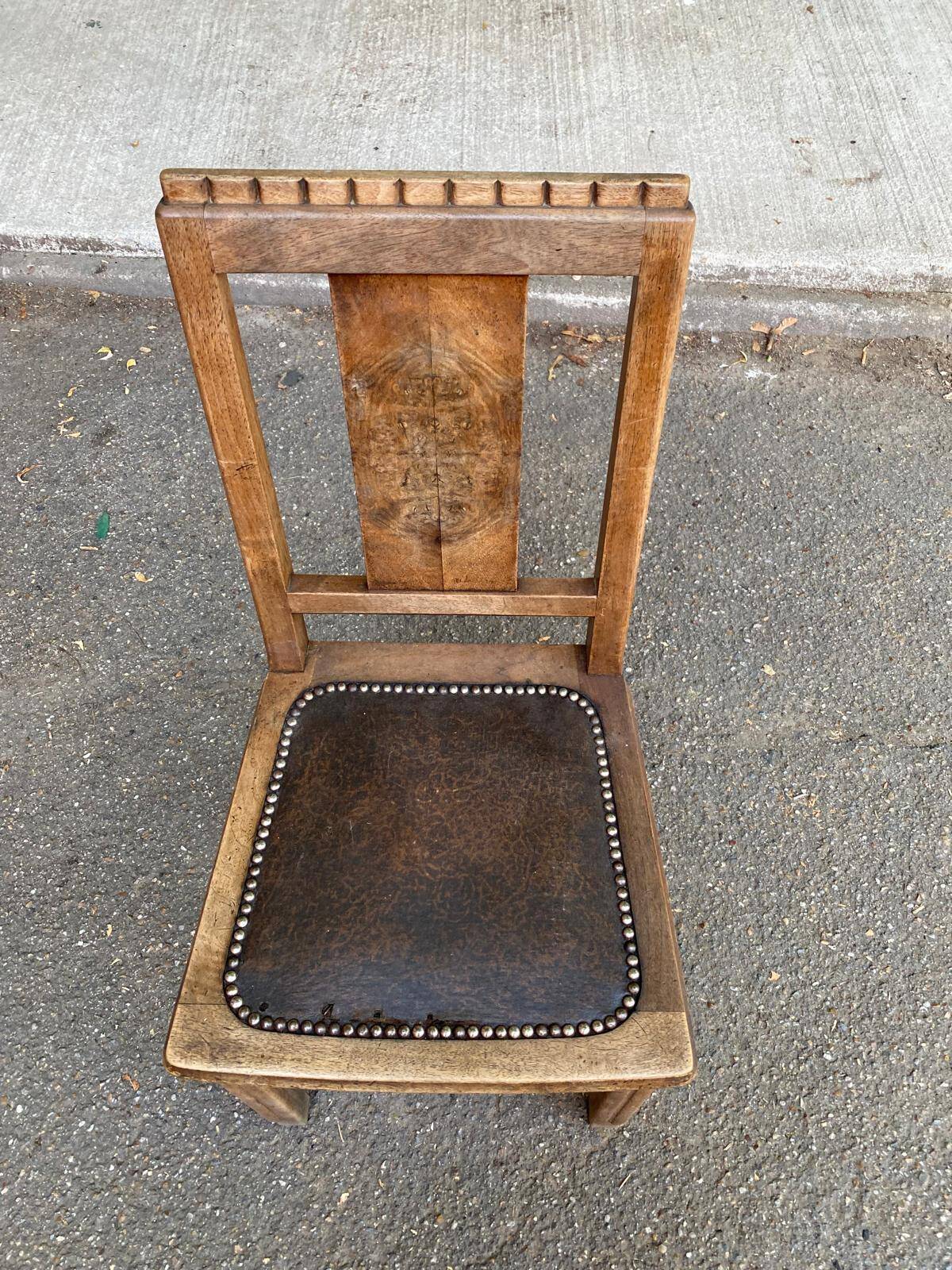 Art Deco chair in wood and brown
