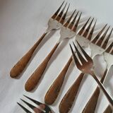 12 Silver Metal Fish Forks Argental