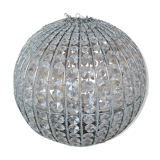 Round suspension of faceted glass grapevines