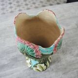 Ancien Vase de Bruyn en Barbotine Verte
