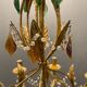 Italian Florentine Gold Gilded Murano Glass Chandelier