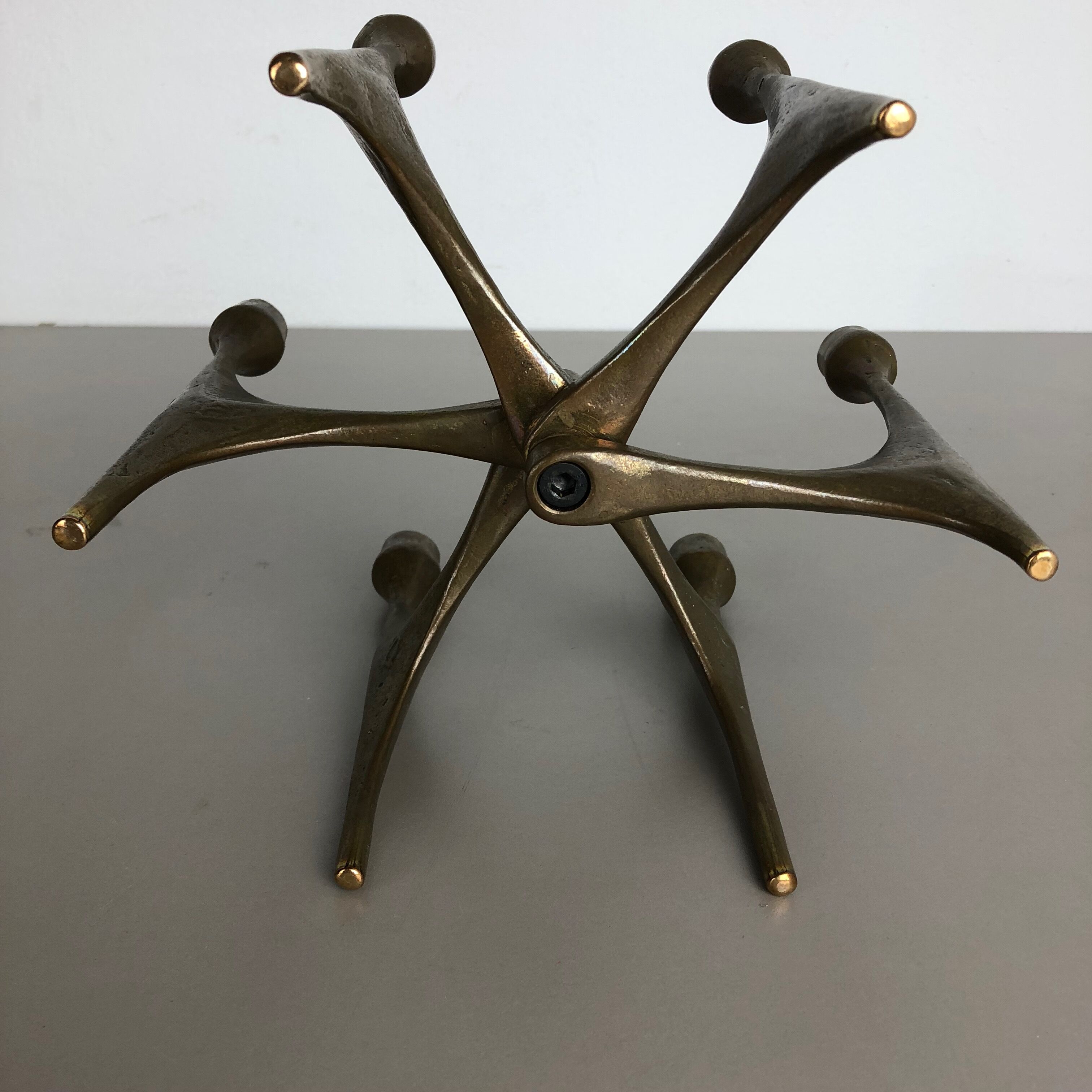 Brutalist bronze candleholder by Michael Harjes, Germany, 1960