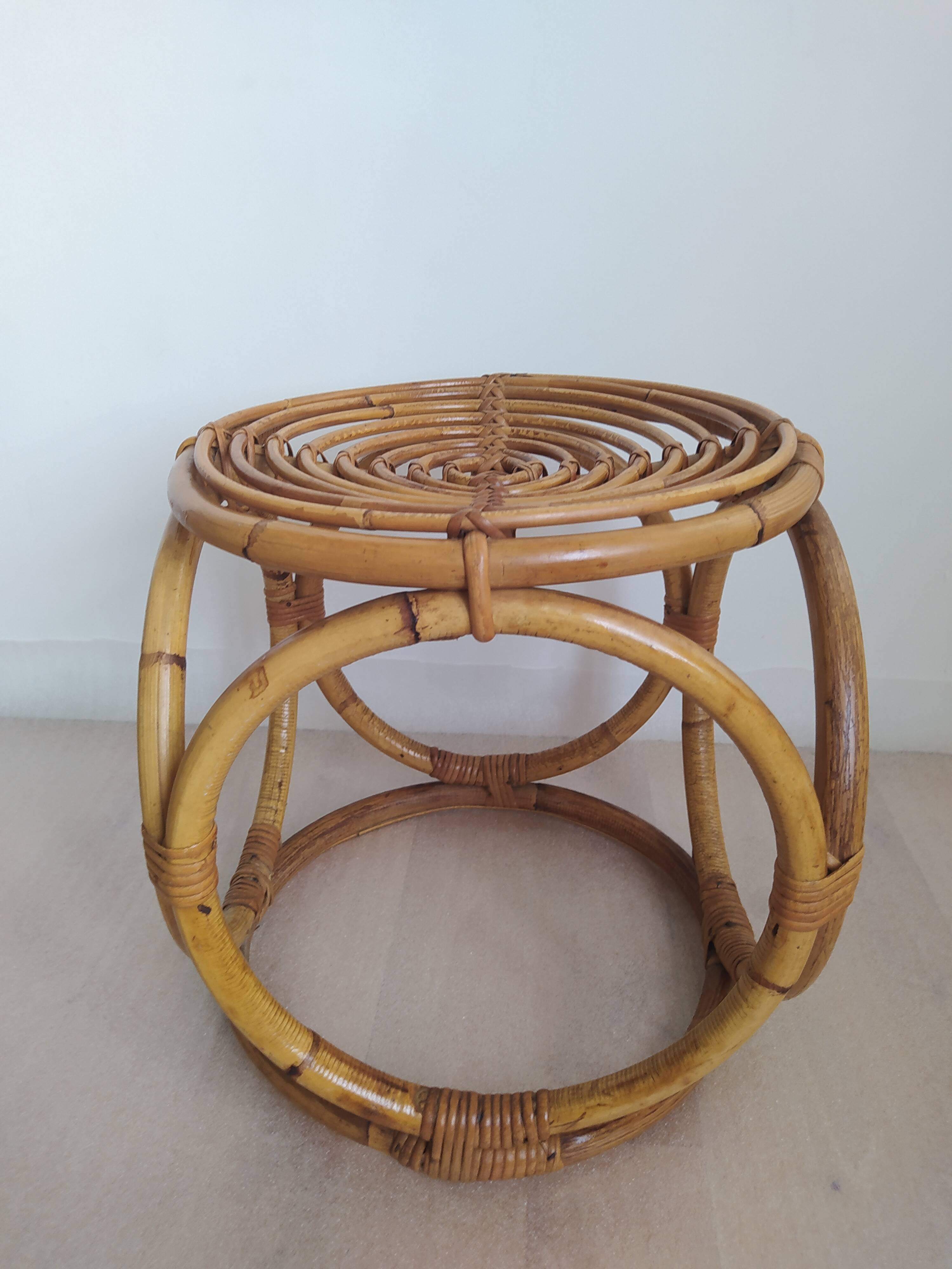 Vintage bamboo stool