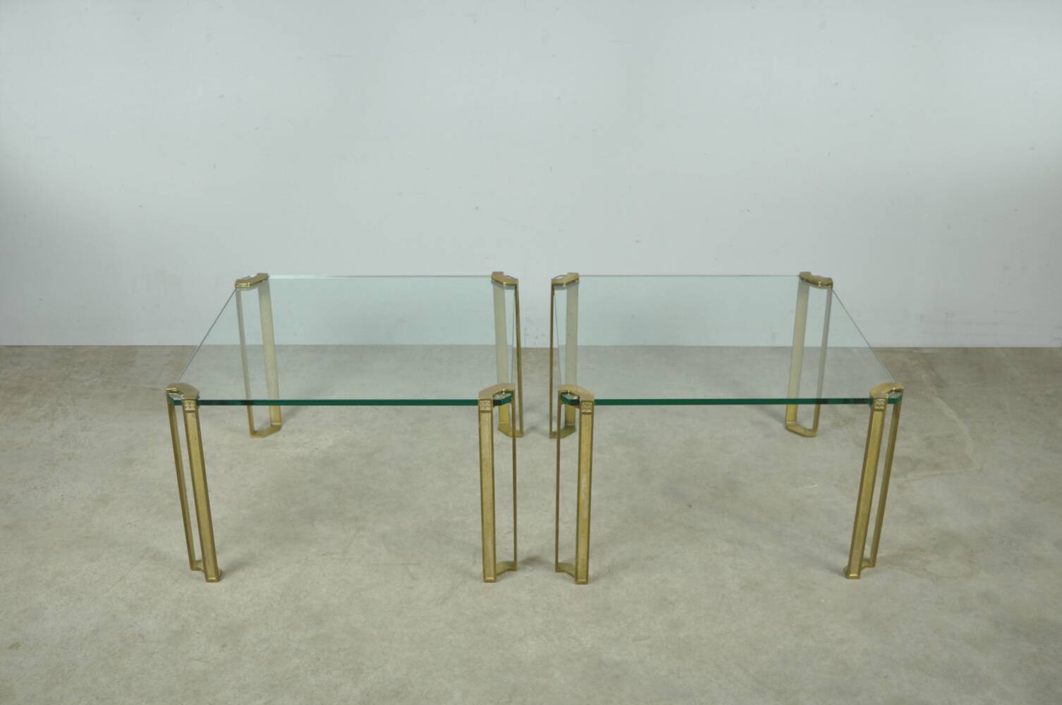 GLASS & BRASS coffee table by Peter Ghyczy, 1970s