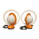 Pair of Vintage Table Lamps • Saturn • Steel and Glass • Space Age • 1960