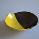 Bicolour ceramic cup in black and yellow signed Luc Vallauris 1950