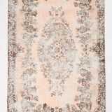 Tapis Vintage Floral Classique Fait Main 5x9 Marron Beige, 167x283Cm SK 5465