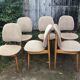 Wooden and velvet chairs 60s