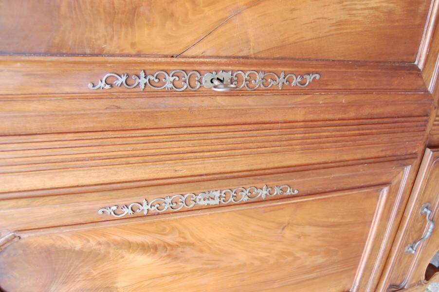 Louis XV style low walnut cabinet from the 19th century