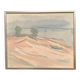 Original Swedish Oil On Canvas – “Coastal Serenity” – Signed – Vintage & Framed – 48 × 40 Cm