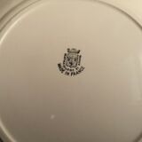 Ancient dish with anses in rose ceramics signed saint-amand