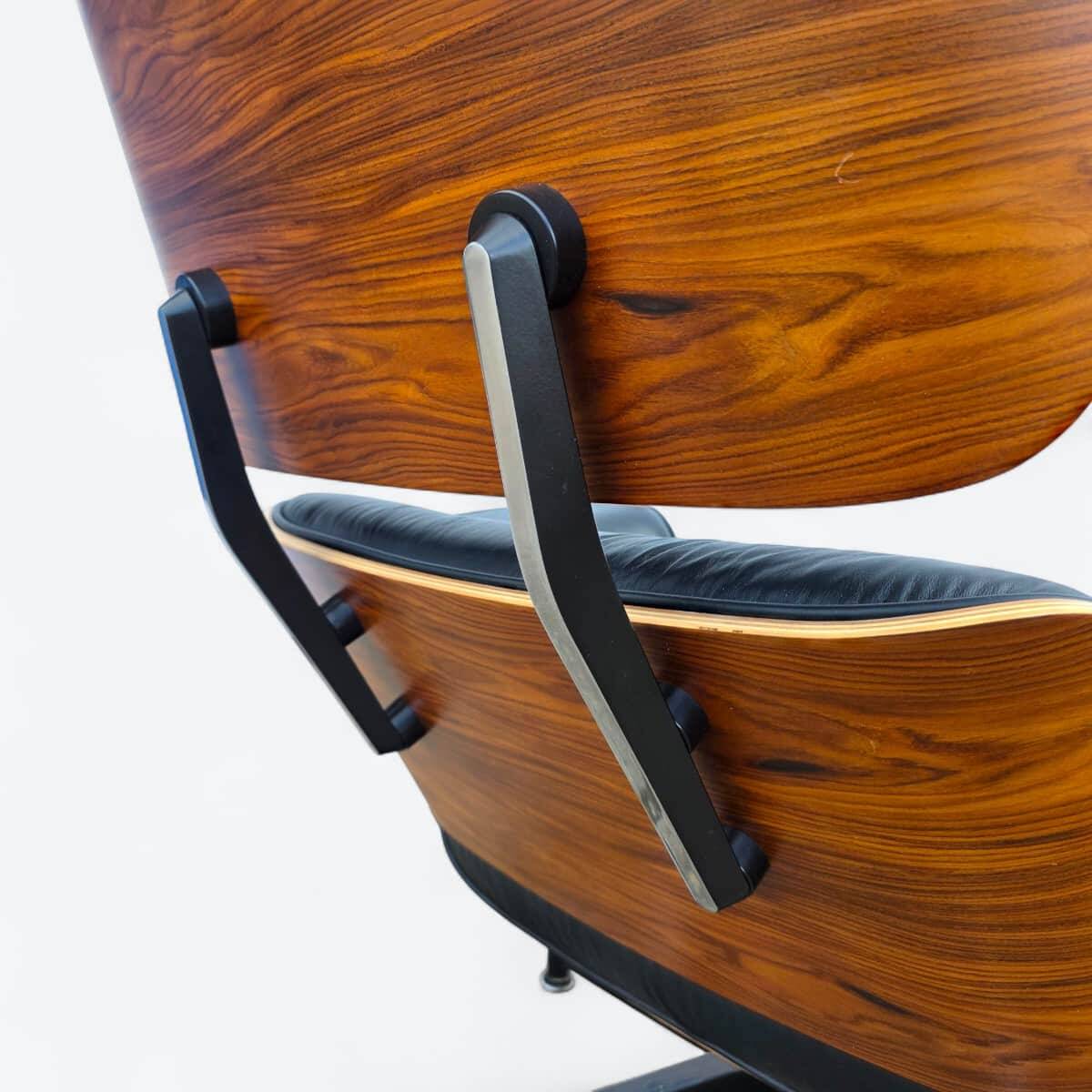 Black & Santos Herman Miller Original Eames Lounge Chair & Ottoman