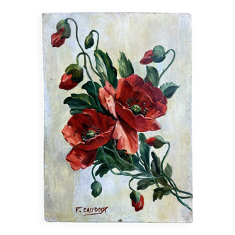 Oil on panel signed