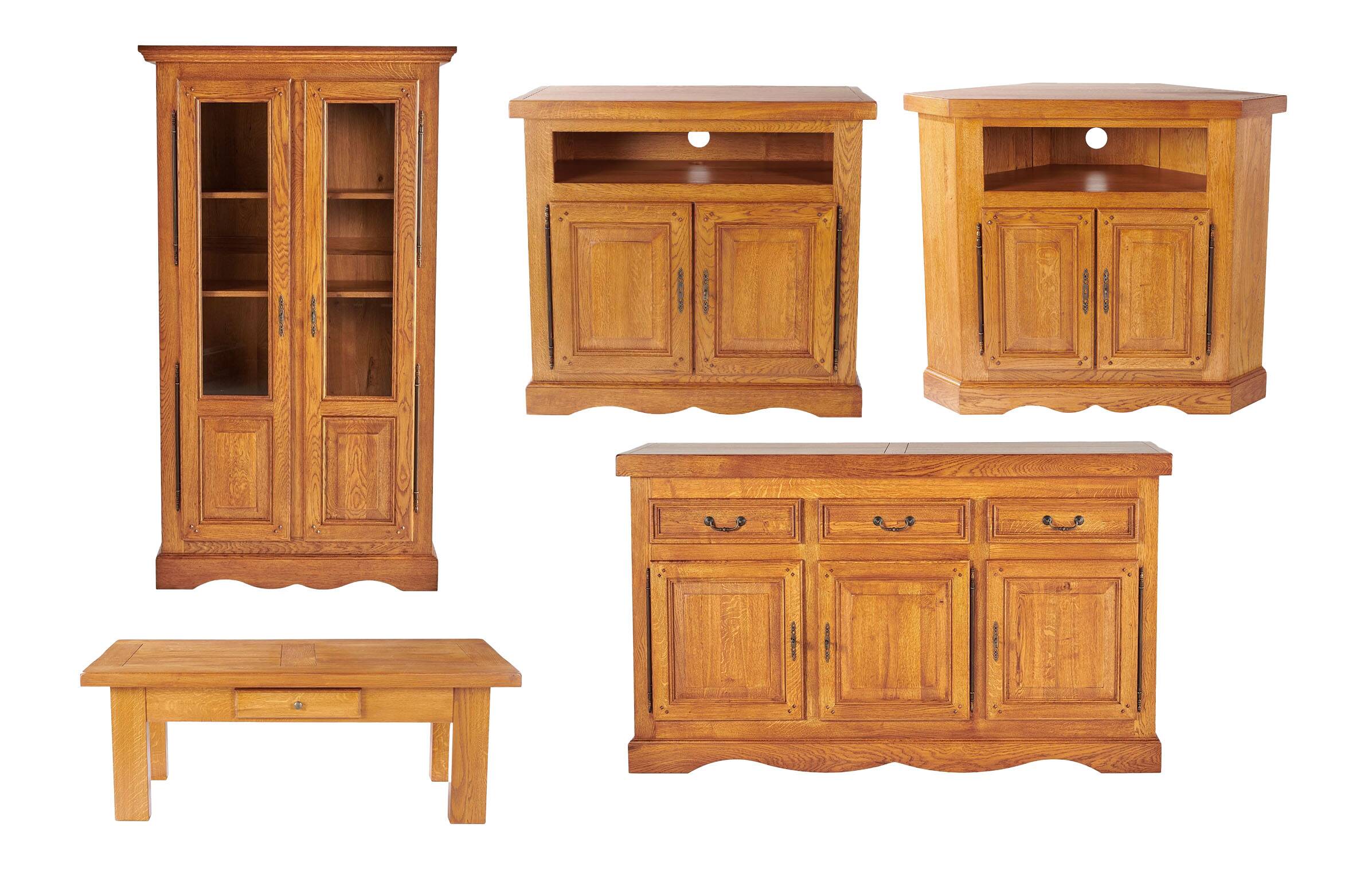 Hellin solid oak living room furniture set