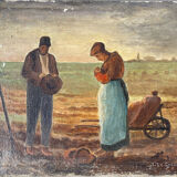 Painting study of the Angelus of Millet, late 19th, early 20th century