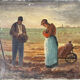 Painting study of the Angelus of Millet, late 19th, early 20th century