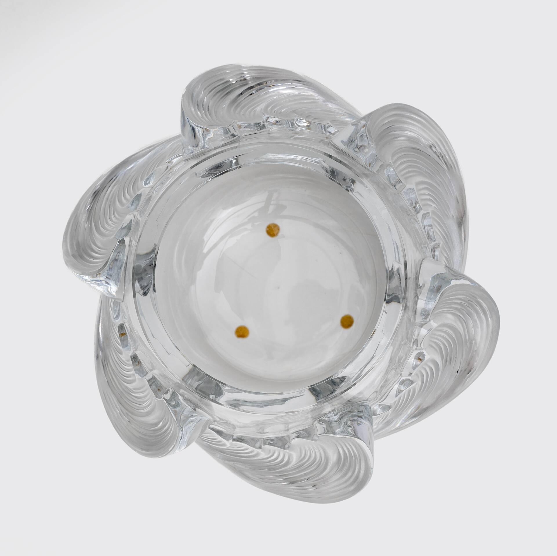"Vagues" Art Decò Crystal Vase Signed Lalique, France 1960s